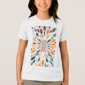 Levendig Abstract Bloemig Barstpatroon Tri-Blend Shirt (Voorkant)