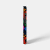 Levendig Abstract bloemig en geometrisch patroon iPhone Hoesje (Linkerkant)