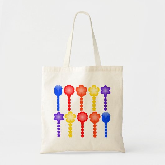 Levendig Abstract Bloempatroon Boodschappentas Tote Bag (Voorkant)