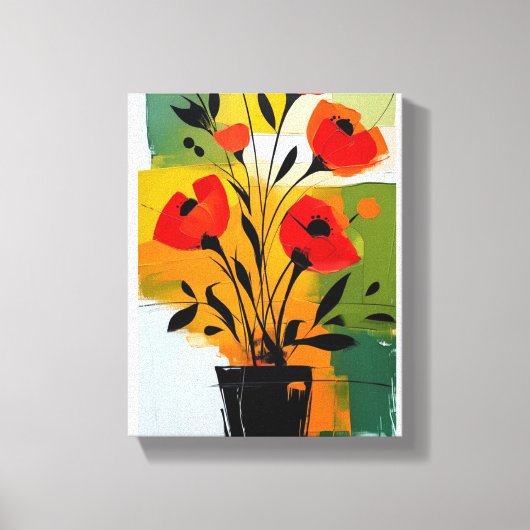 levendig abstract bloemstuk stilstaand gewas canvas afdruk (Voorkant)