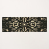 Levendig Abstract bloemzwart en goud Yogamat (Achterkant (horizontaal))