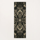 Levendig Abstract bloemzwart en goud Yogamat (Achterkant)