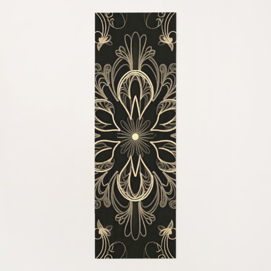 Levendig Abstract bloemzwart en goud Yogamat (Achterkant)