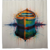 Levendig Abstract Boat Art Artistic Design Douchegordijn (Voorkant)