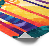 Levendig Abstract Bos Sunset Poster Wall Art (Hoek)