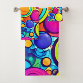 Levendig Abstract Bubbels artwork Bad Handdoek
