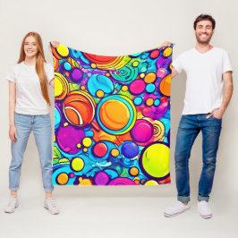 Levendig Abstract Bubbels artwork Fleece Deken