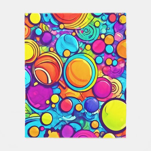 Levendig Abstract Bubbels artwork Fleece Deken (Voorkant)