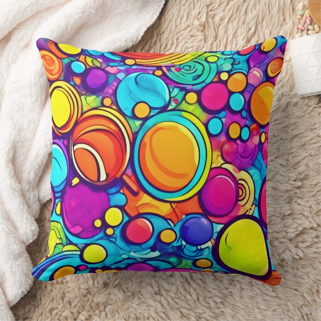 Levendig Abstract Bubbels artwork Kussen (Deken)