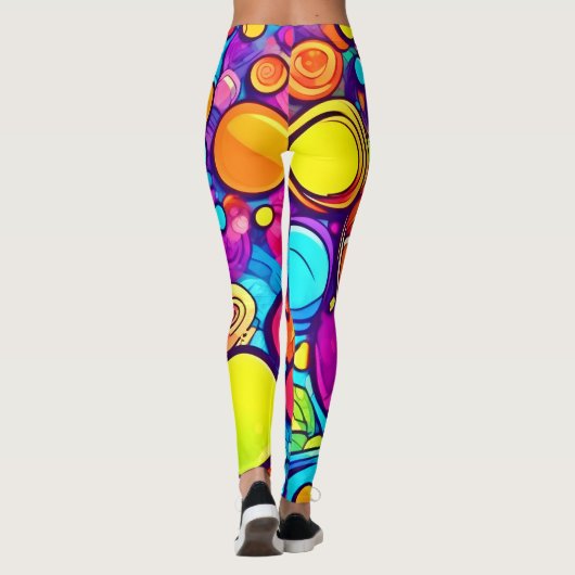 Levendig Abstract Bubbels artwork Leggings (Achterkant)