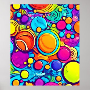 Levendig Abstract Bubbels artwork Poster