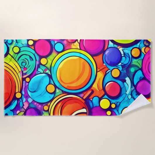 Levendig Abstract Bubbels artwork Strandlaken (Voorkant)