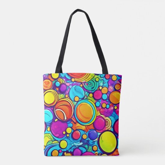 Levendig Abstract Bubbels artwork Tote Bag (Achterkant)