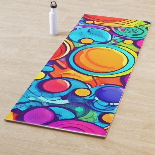 Levendig Abstract Bubbels artwork Yogamat (In situ)