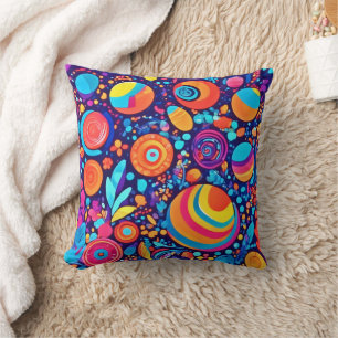 Levendig Abstract Bubble-universum Kussen