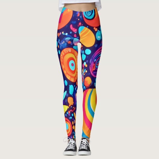 Levendig Abstract Bubble-universum Leggings (Voorkant)