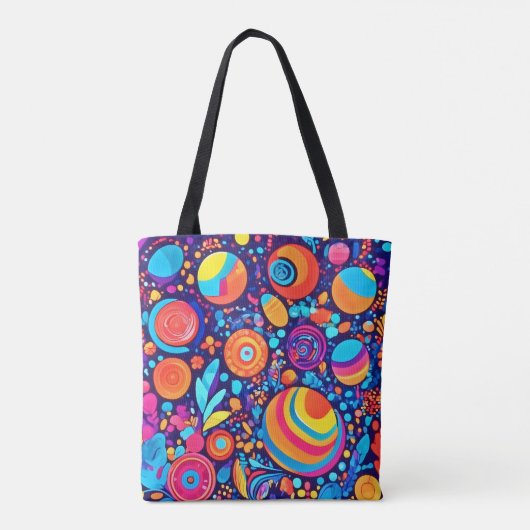 Levendig Abstract Bubble-universum Tote Bag (Achterkant)
