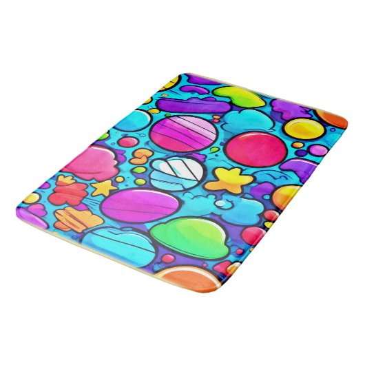 Levendig Abstract Candyland Badmat (Gekanteld)