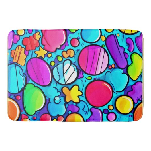 Levendig Abstract Candyland Badmat (Voorkant)