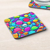 Levendig Abstract Candyland Bier Onderzetter (Linkerzijde)