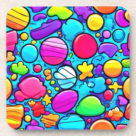 Levendig Abstract Candyland Bier Onderzetter (Voorkant)