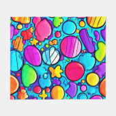 Levendig Abstract Candyland Fleece Deken (Voorkant (Horizontaal))