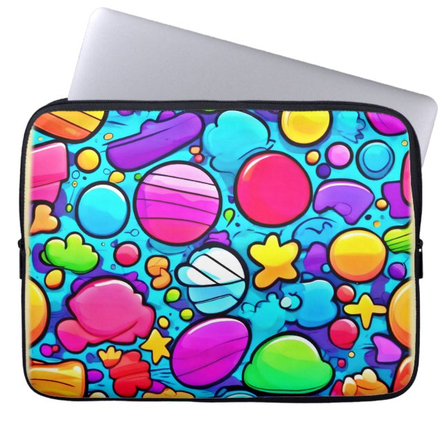 Levendig Abstract Candyland Laptop Sleeve (Voorkant)