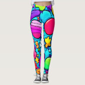 Levendig Abstract Candyland Leggings (Voorkant)