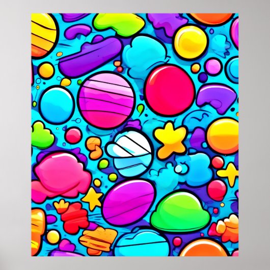 Levendig Abstract Candyland Poster (Voorkant)