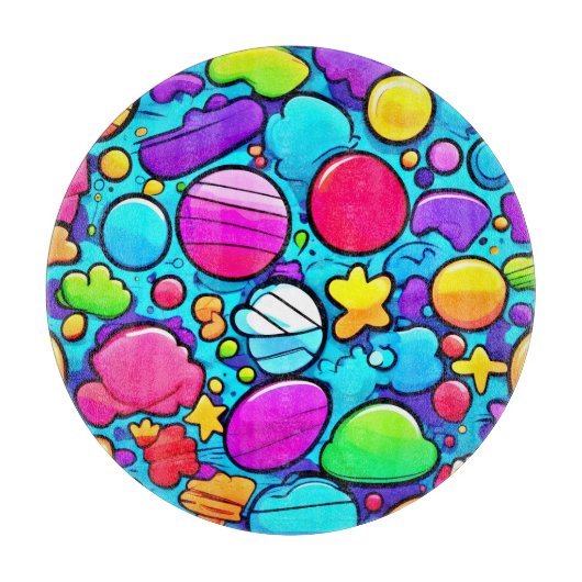 Levendig Abstract Candyland Snijplank (Voorkant)