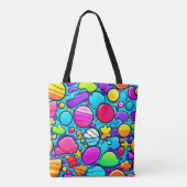 Levendig Abstract Candyland Tote Bag (Achterkant)