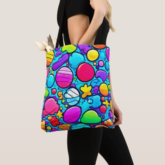 Levendig Abstract Candyland Tote Bag (Dichtbij)