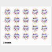 Levendig Abstract Chevrons Verjaardagsfeest Ronde Sticker (Vel)