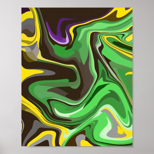 Levendig Abstract Draaiend Ontwerp Poster (Voorkant)