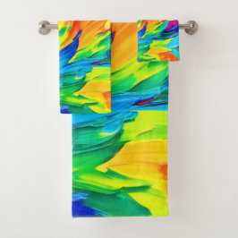 Levendig Abstract expressionisme schilderij Bad Handdoek