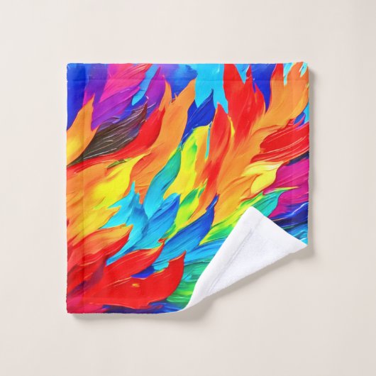 Levendig Abstract expressionisme schilderij Bad Handdoek (Wasdoekje)