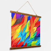 Levendig Abstract expressionisme schilderij Hangend Wandkleed (Gebogen)