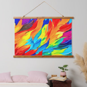 Levendig Abstract expressionisme schilderij Hangend Wandkleed