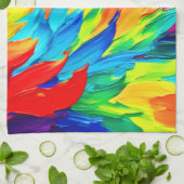 Levendig Abstract expressionisme schilderij Theedoek (Gevouwen)
