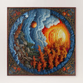 Levendig Abstract Fantasielandschap Legpuzzel (Horizontaal)