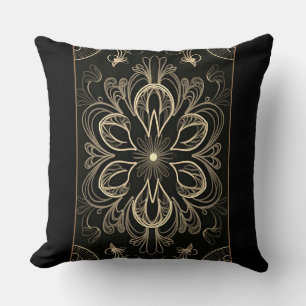 Levendig Abstract Floral Gold Dual Design Kussen