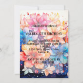 Levendig Abstract Flower Art verjaardagsfeest Kaart (Voorkant)