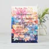 Levendig Abstract Flower Art verjaardagsfeest Kaart (Staand voorkant)