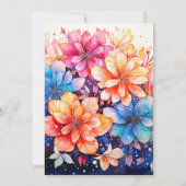 Levendig Abstract Flower Art verjaardagsfeest Kaart (Achterkant)