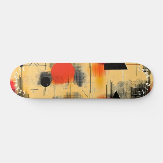 Levendig Abstract geel en rood skateboard ontwerp (Horizontaal)