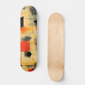 Levendig Abstract geel en rood skateboard ontwerp (Voorkant)