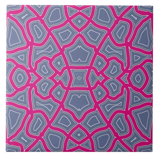 Levendig abstract geo-contourpatroon tegeltje (Voorkant)