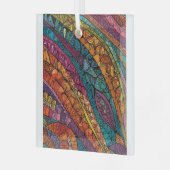 Levendig Abstract geometrieontwerp Glas Ornament (Voorkant links)