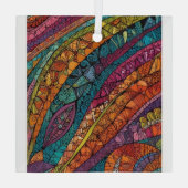 Levendig Abstract geometrieontwerp Glas Ornament (Achterkant)