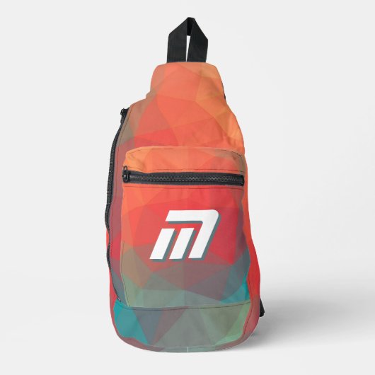 Levendig Abstract Geometrisch Eigen Merk Sling Bag (Voorkant)